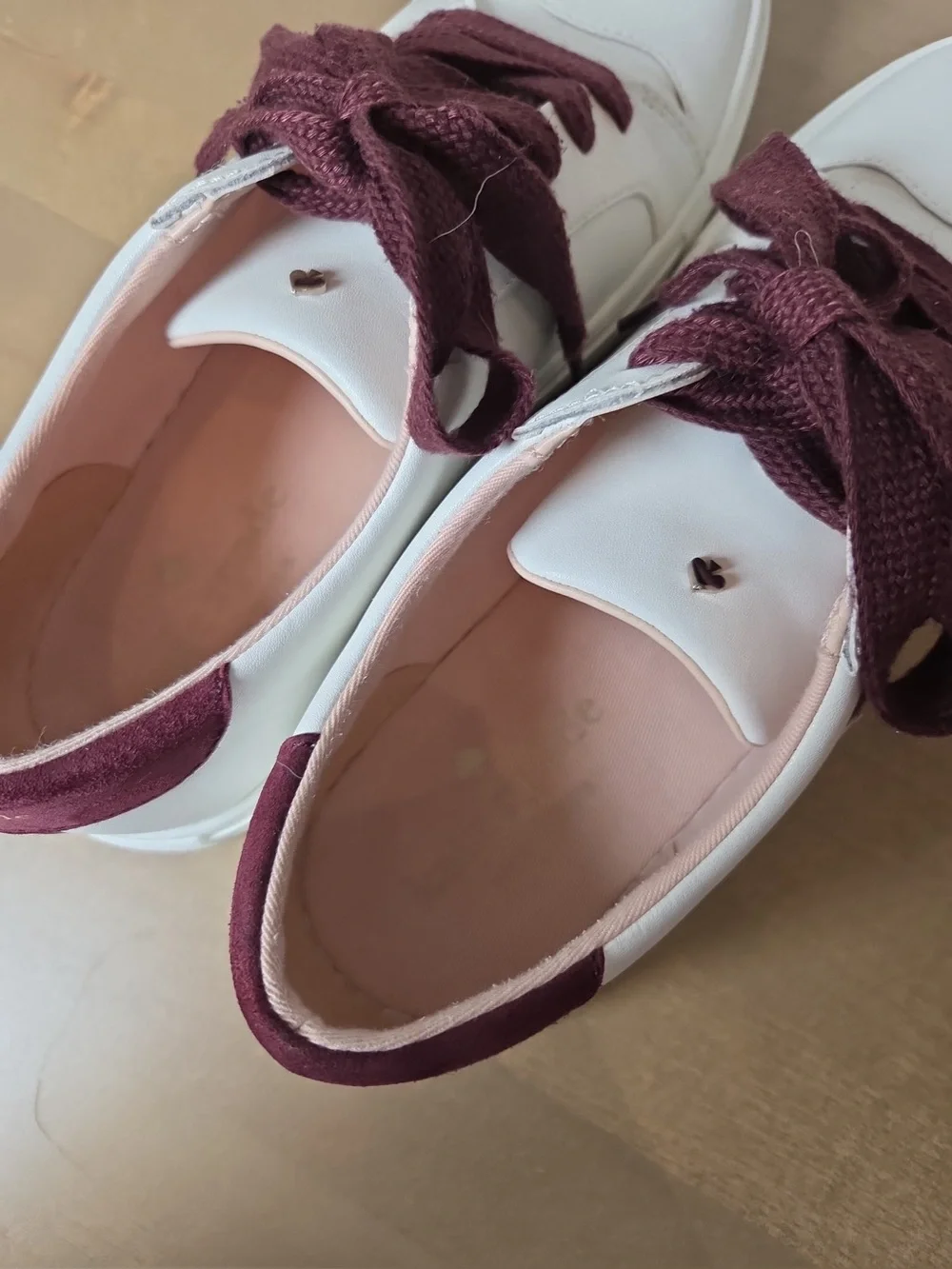 Kate Spade New York Fez Cranberry/White Sneaker Shoes Women’s Size 10B Leather